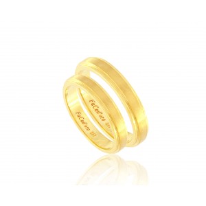 Βέρες γάμου FaCad'oro WR-97 , Χρυσές 14Κ , Ζευγάρι .